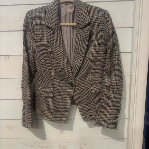 Free People Brown and Black Blazer Classic Tailored Blazer ins size XS - Picture 6 of 12